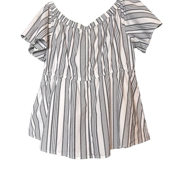 5 for $40 SALE! Lane Bryant Off The Shoulder Gray White  Cinched Waist Tunic 16 - Picture 9 of 9